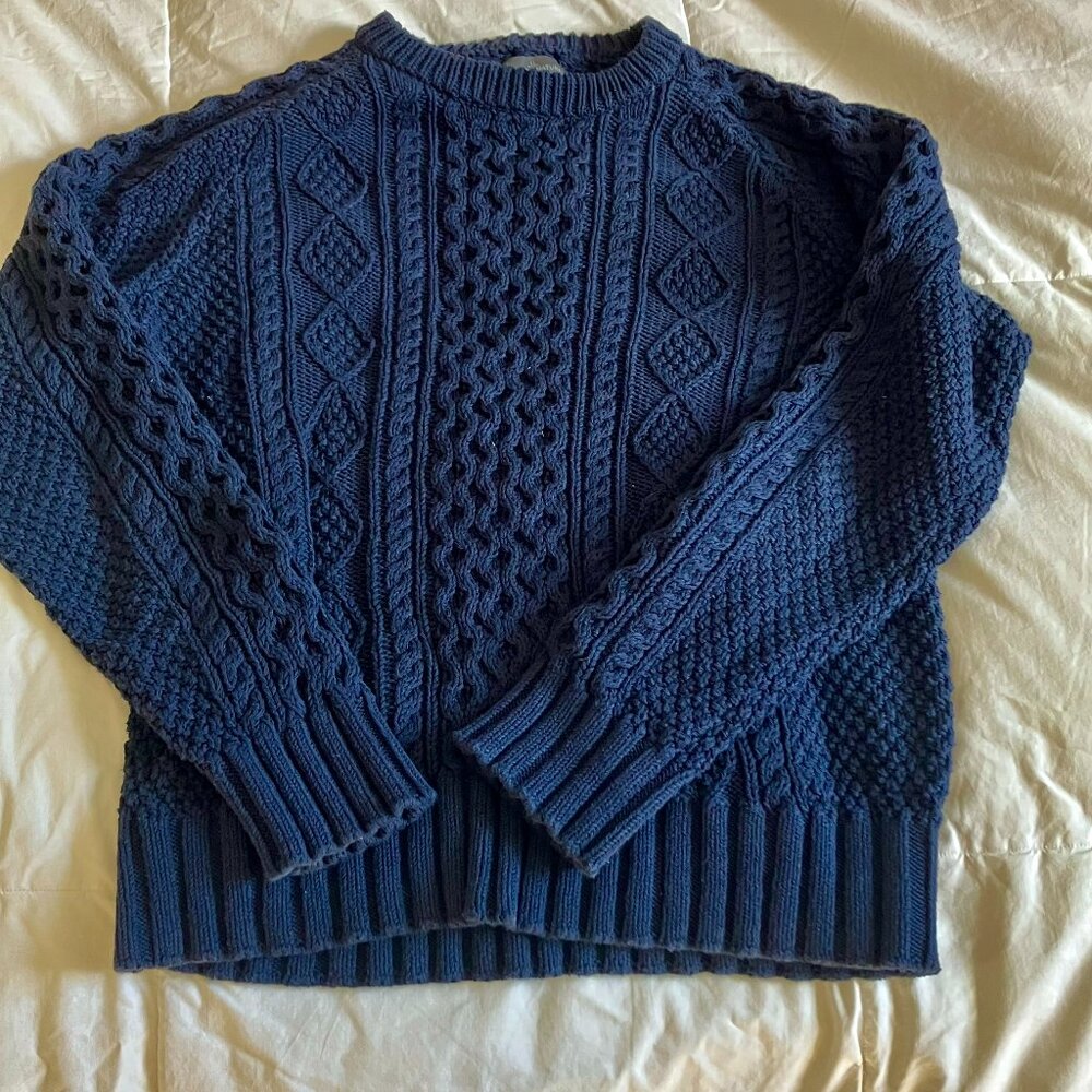 LL Bean Men's Signature Cotton Fisherman Sweater - Medium